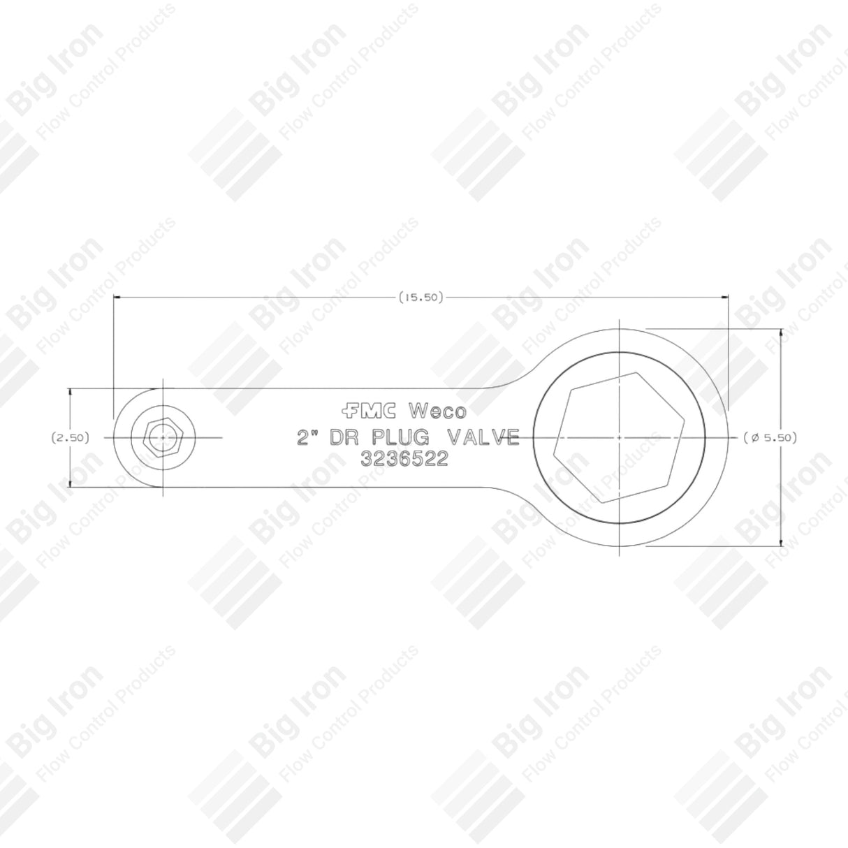 Plug Valve Wrench, FMC TE, 1.5" DR150 & 2" DR50-DR100